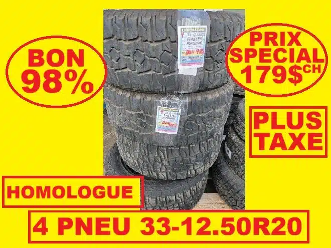 Sure-Trac PNEU 33-12.50R20 COMME NEUF HOMOLOGUE Tires
