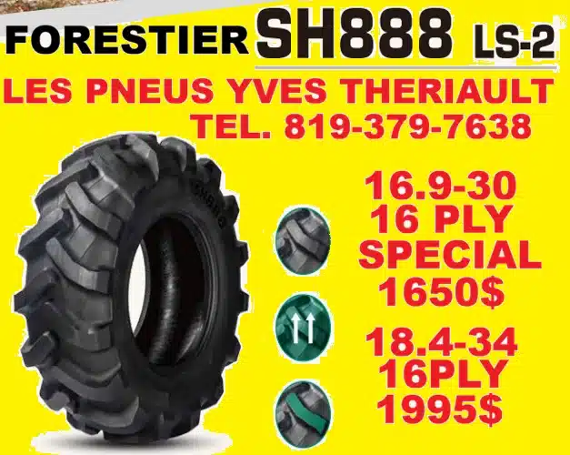 Photo de la Galerie 1 pour Auger PNEU 18.4-34 FORESTIER 16 PLY NEUF