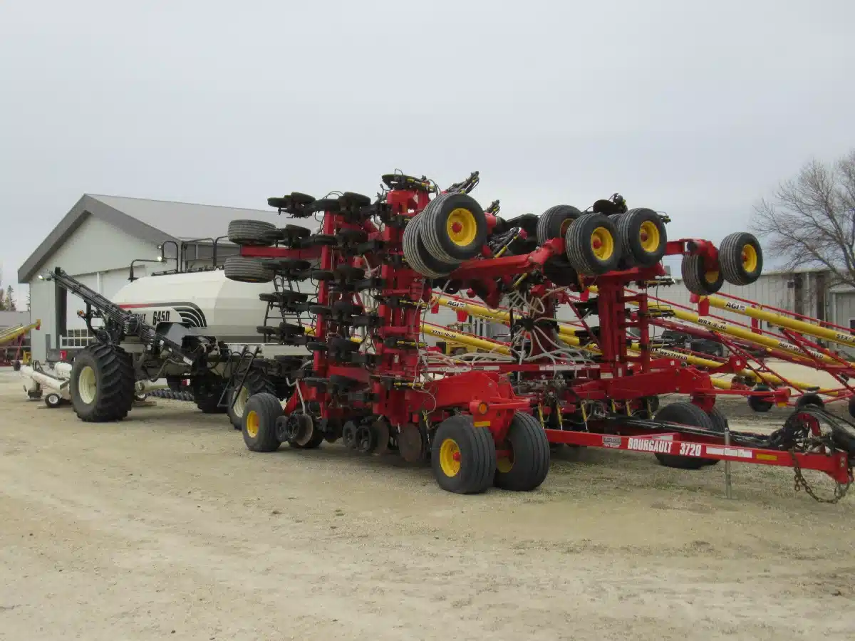 Used 2014 Bourgault 3720 -50 ft Disc Drill - 6450 Air Cart