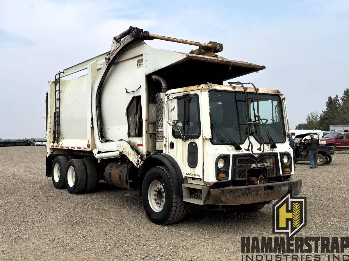 Gallery image 1 for 2008 Mack MRU Tandem Axle Front Load Garbage Packer Truck Miscellaneous