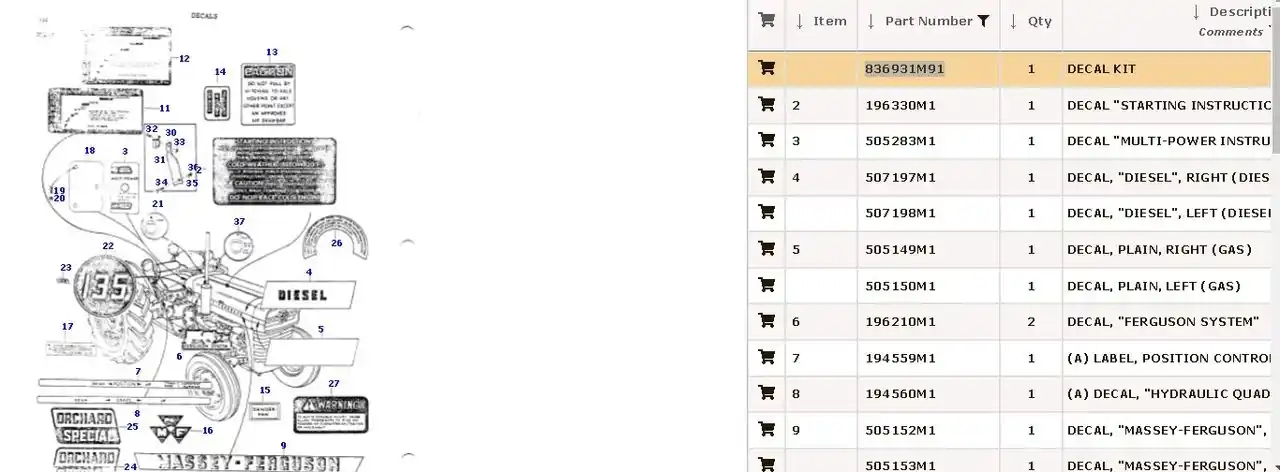 Gallery image 2 for Massey Ferguson 79024504V Parts New-Used