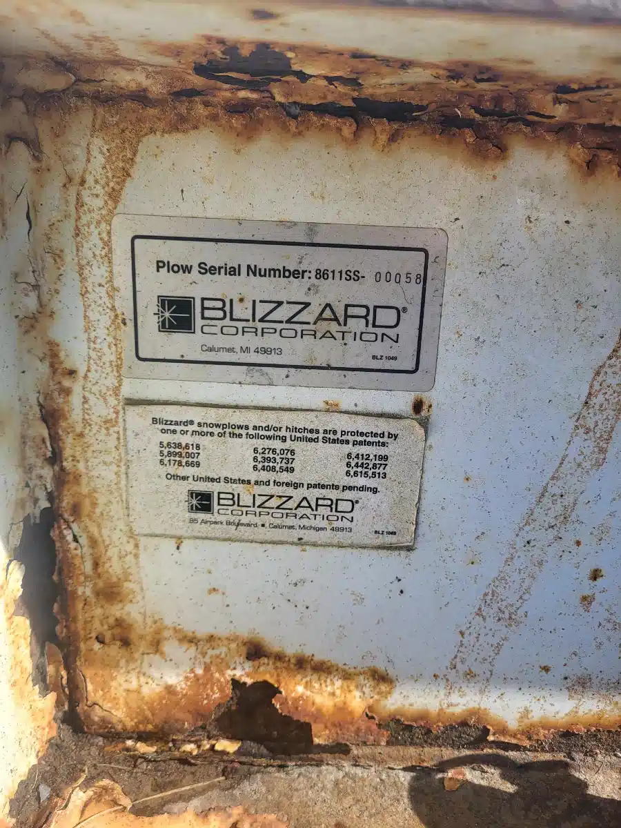 Gallery image 2 for Used 2000 Blizzard Snowplows 8611SS Snow Blade