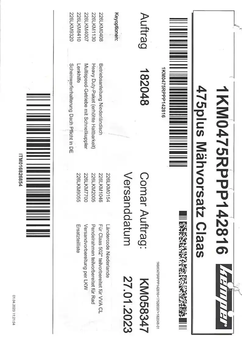 Gallery image 2 for Used 2023 Kemper 475 Header - Rotary