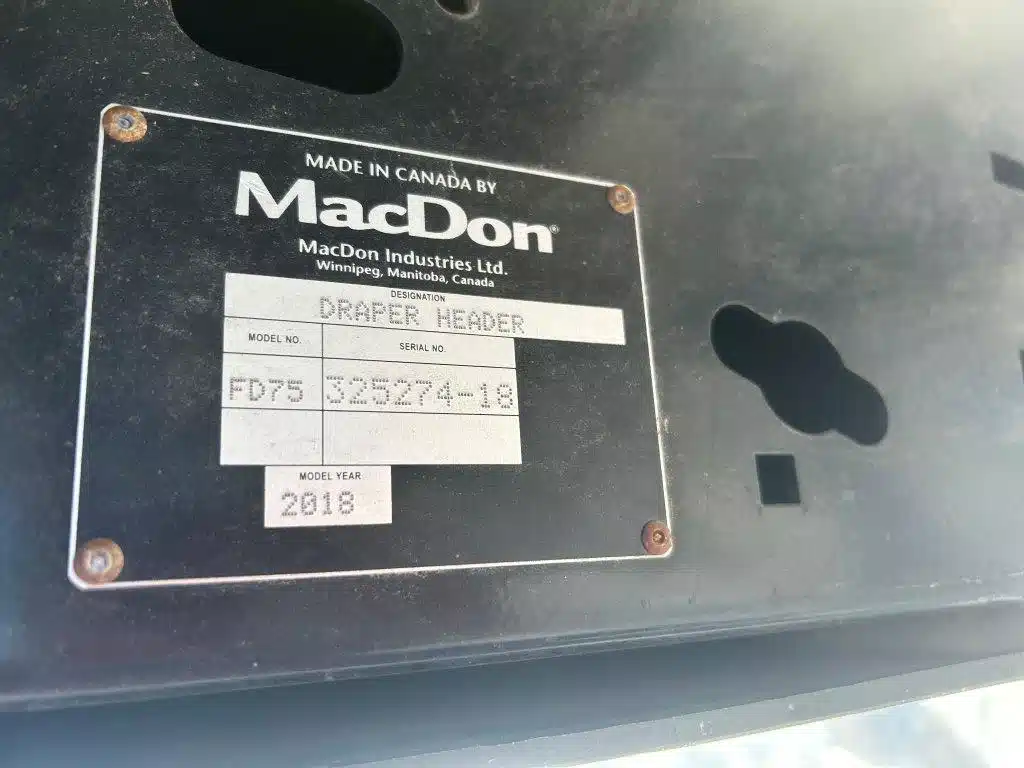 Gallery image 2 for Used 2018 MacDon FD75 Header - Flex Draper