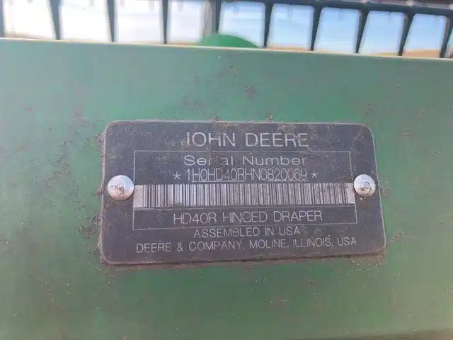 Gallery image 2 for Used 2022 John Deere HD40R Rigid Head