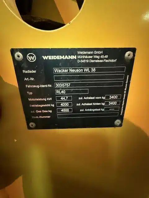 Gallery image 2 for Used 2017 Wacker Neuson WL38 Wheel Loader