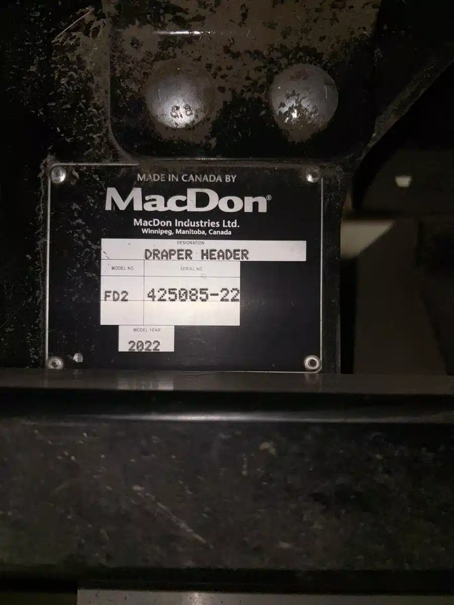 Gallery image 2 for Used 2022 MacDon FD250 Header Combine