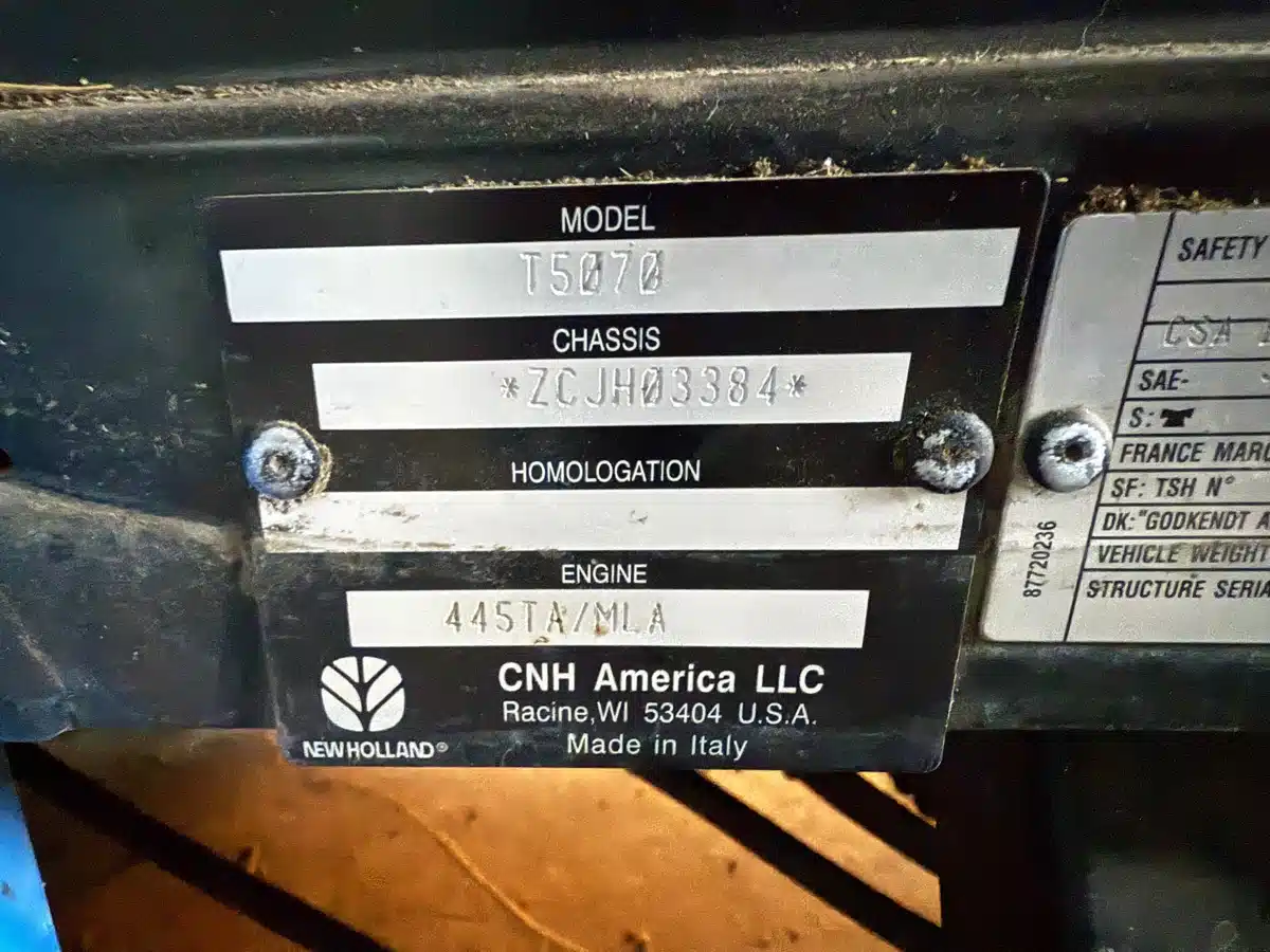 2012 New Holland T5070 Tractor