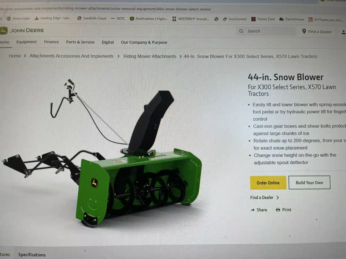 Gallery image 2 for Used 2024 John Deere NEW 44" Snow Blower Snow Blower