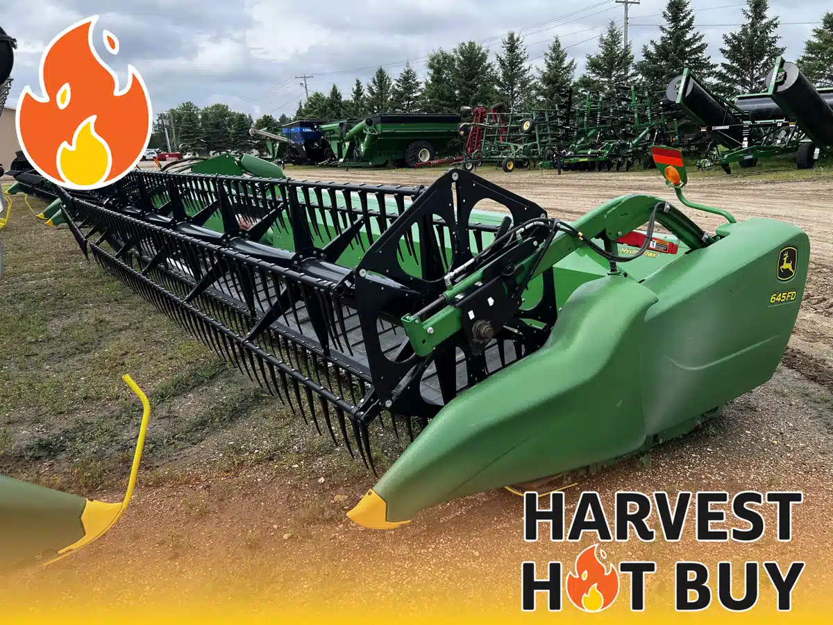 Used 2016 John Deere 645FD Header - Draper