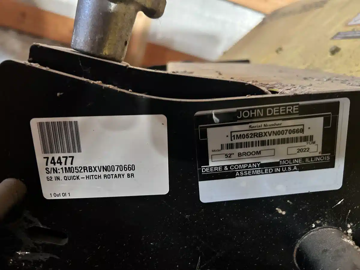 Gallery image 2 for 2022 John Deere 52" Quick Hitch Broom Attachment