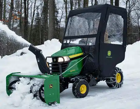 Gallery image 1 for New 2025 John Deere 44" Snow Blower for X3xx Series Lawn Tractors Snow Blower