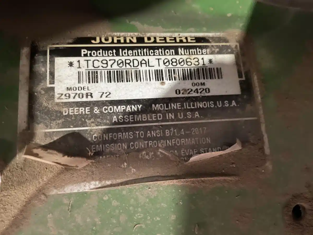 Gallery image 2 for Used 2020 John Deere Z970R Mower - Zero Turn