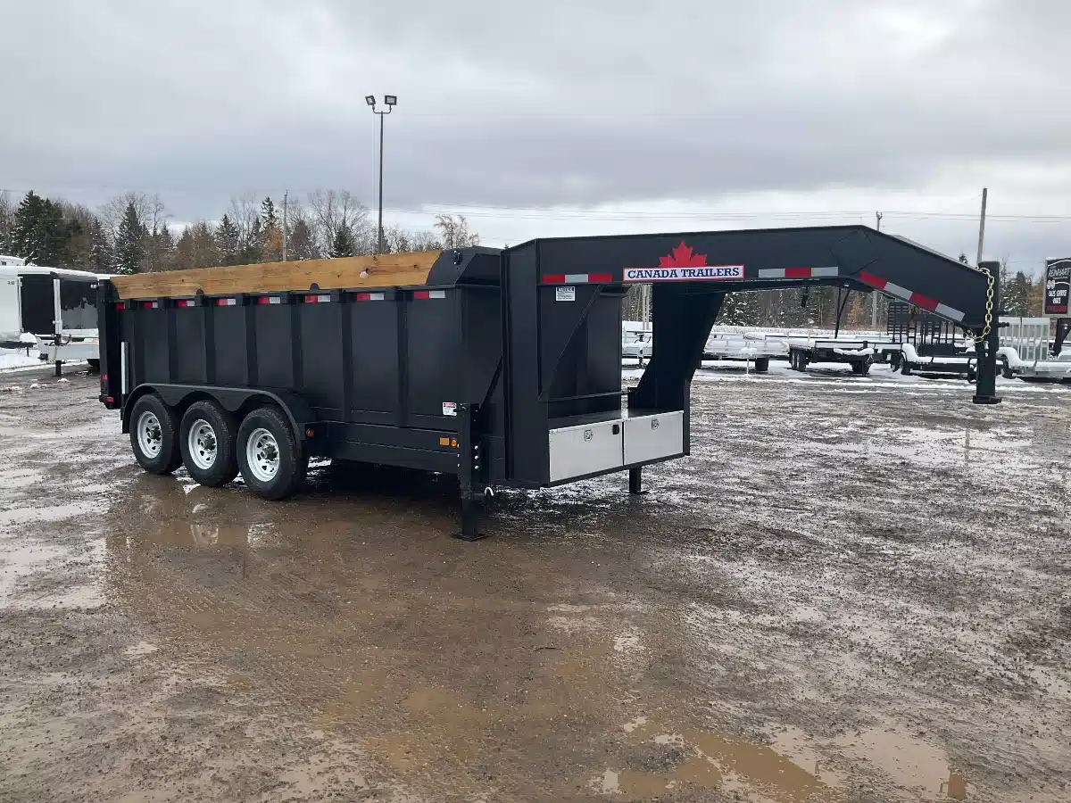 New 2026 Canada Trailers 83x16 10.5 Ton Gooseneck Dump Trailer with 48" Sides Trailer - Dump