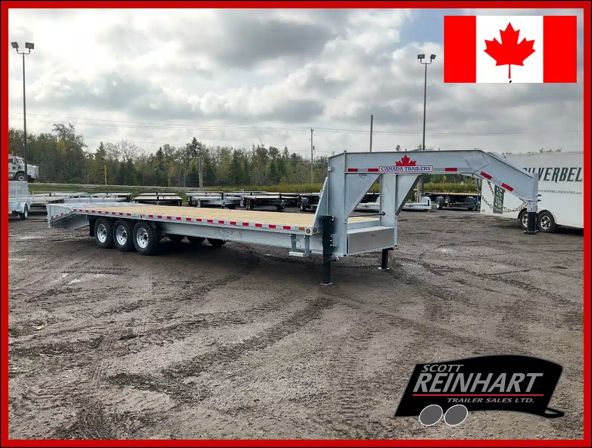 Gallery image 1 for 2026 Canada Trailers 8.5x30 10.5 Ton Galvanized Gooseneck Equipment Trailer - Flat Deck