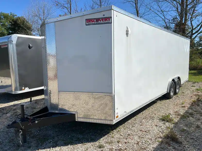 Gallery image 2 for New Discovery Trailers 102x25 Enclosed V Nose Car Hauler