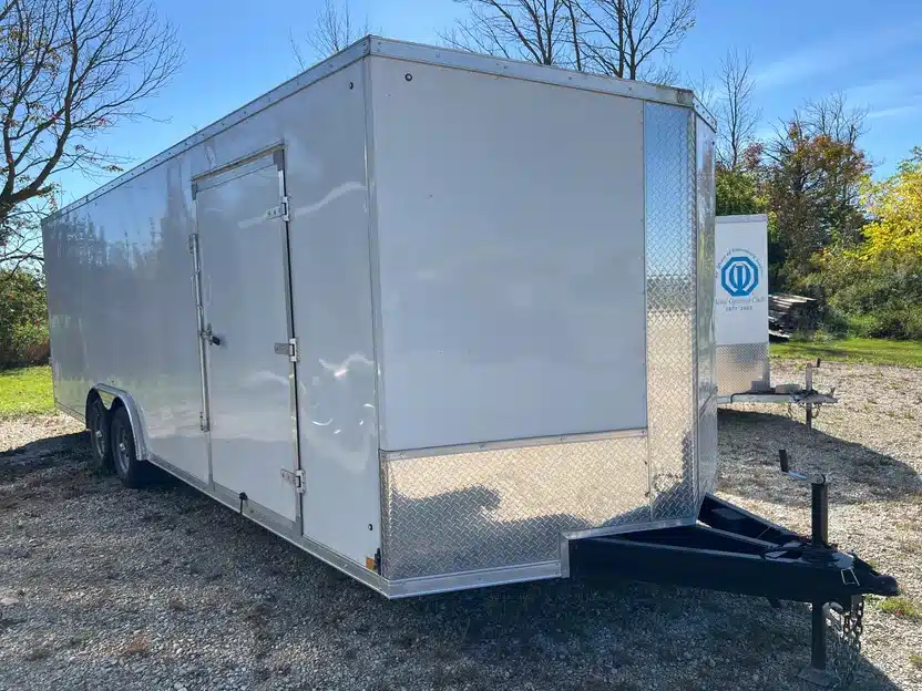 Gallery image 1 for New Discovery Trailers 102x25 Enclosed V Nose Car Hauler