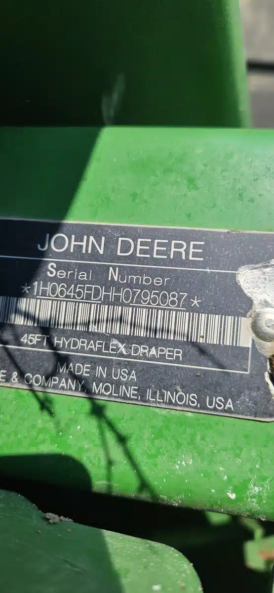 Gallery image 2 for Used 2017 John Deere 645FD Header - Draper