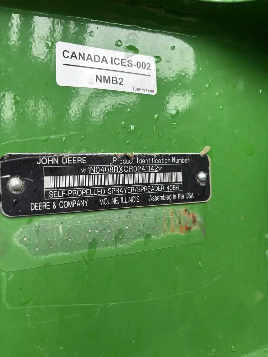 Gallery image 2 for Used 2024 John Deere 408R Sprayer - Self Propelled