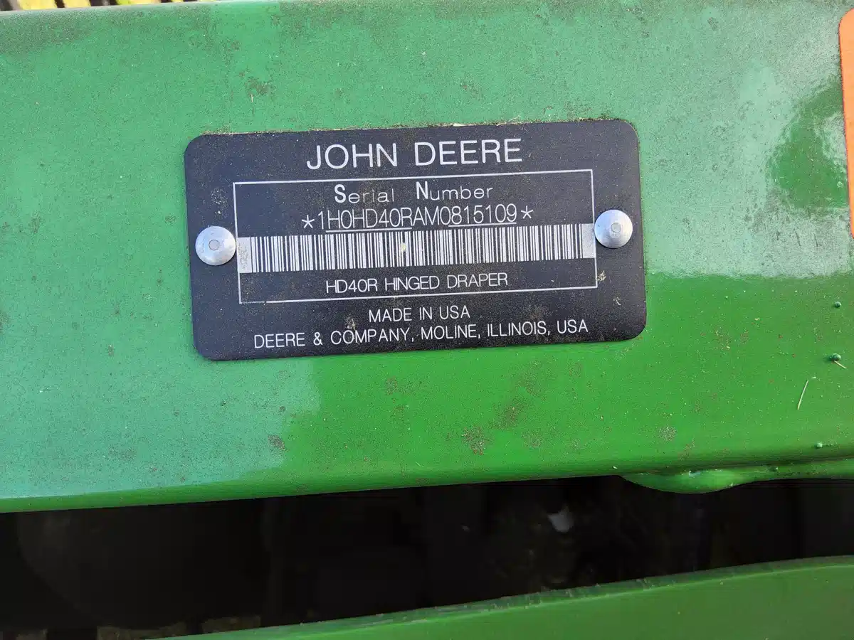 Photo de la Galerie 2 pour 2021 John Deere HD40R Nez - Toile/Tapis