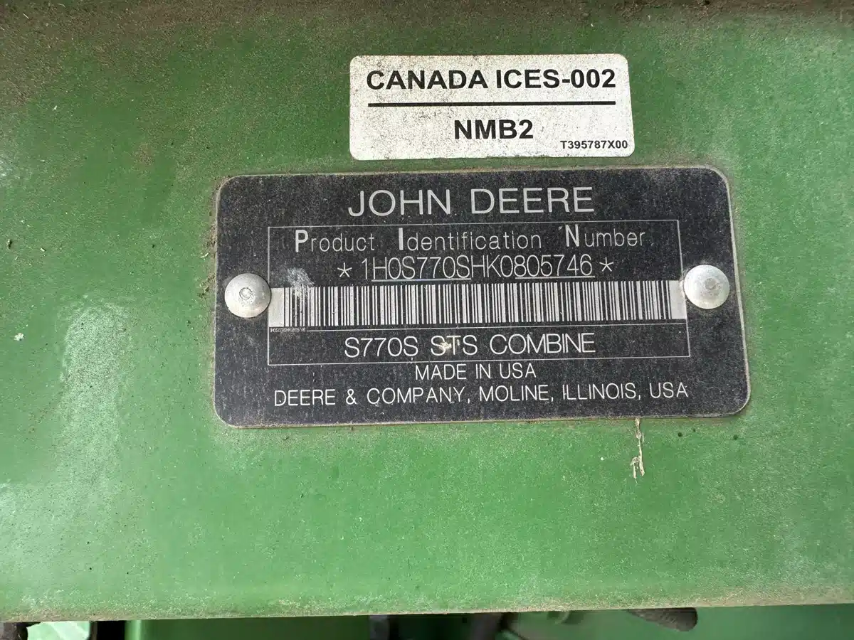 Gallery image 2 for Used 2019 John Deere S770 Combine