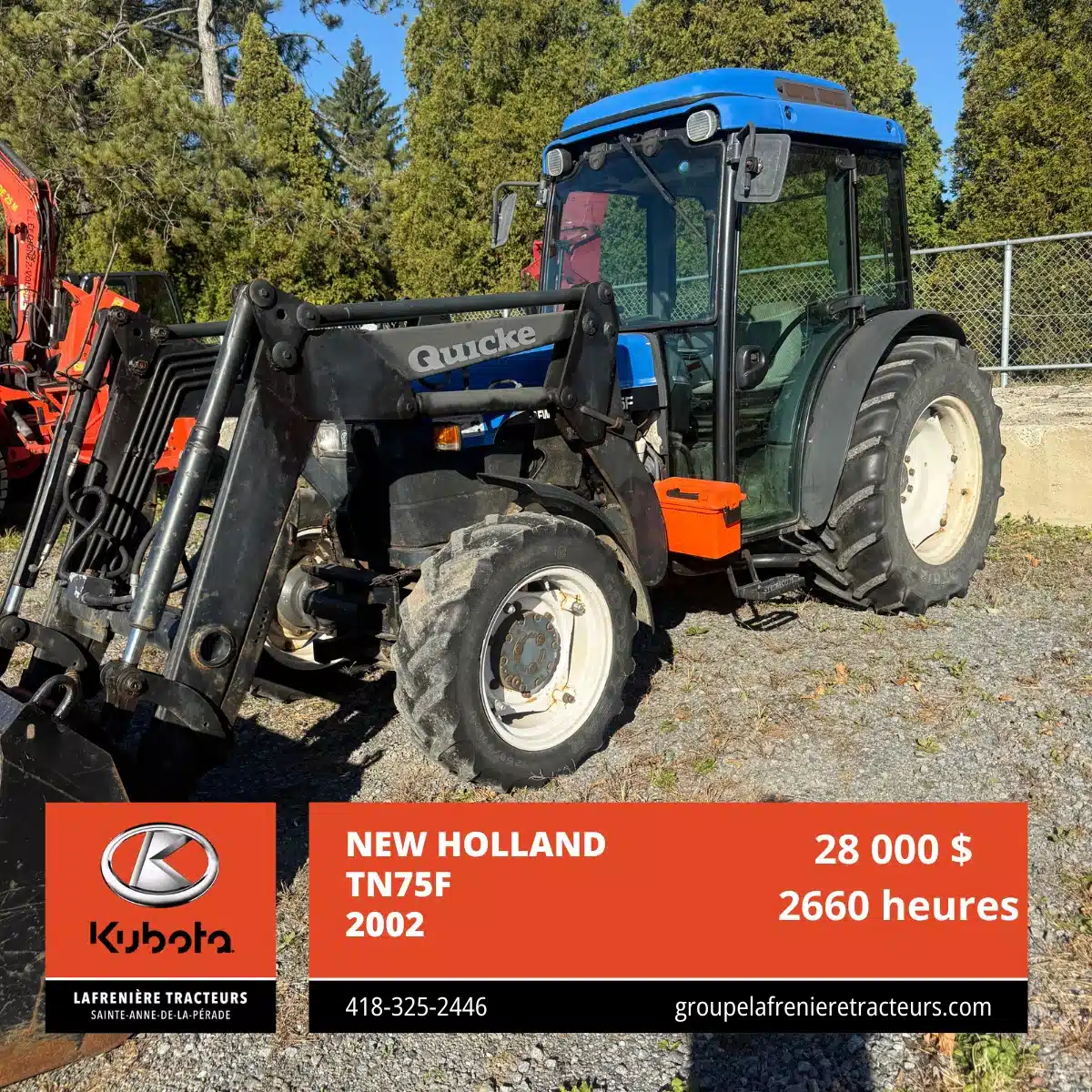 Used 2002 New Holland TN75F Tractor