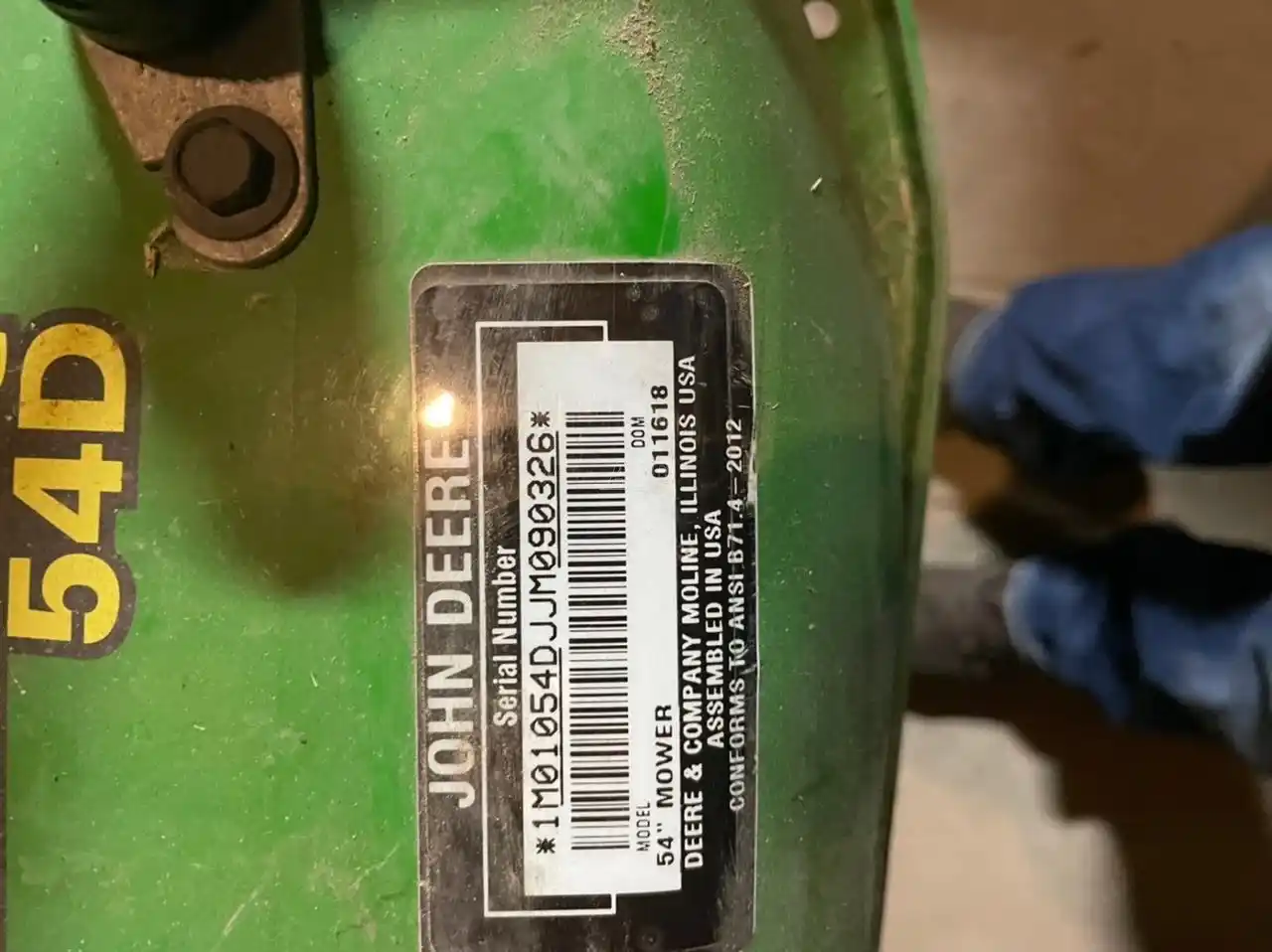 Gallery image 2 for Used 2018 John Deere 54D Mower Deck