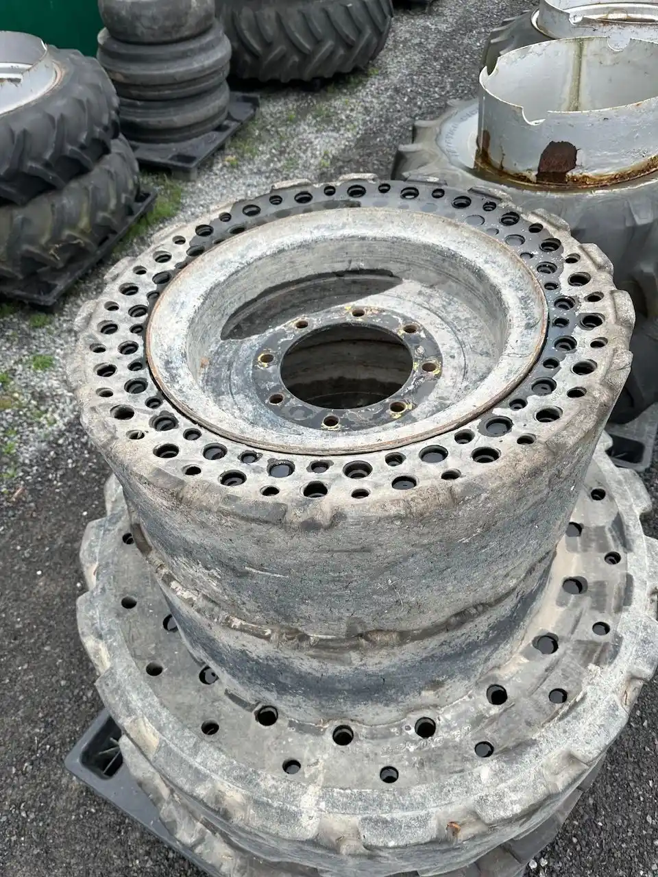 Gallery image 2 for Used 2011 John Deere Solid Rubber Tires For Backhoe Tires & Rims