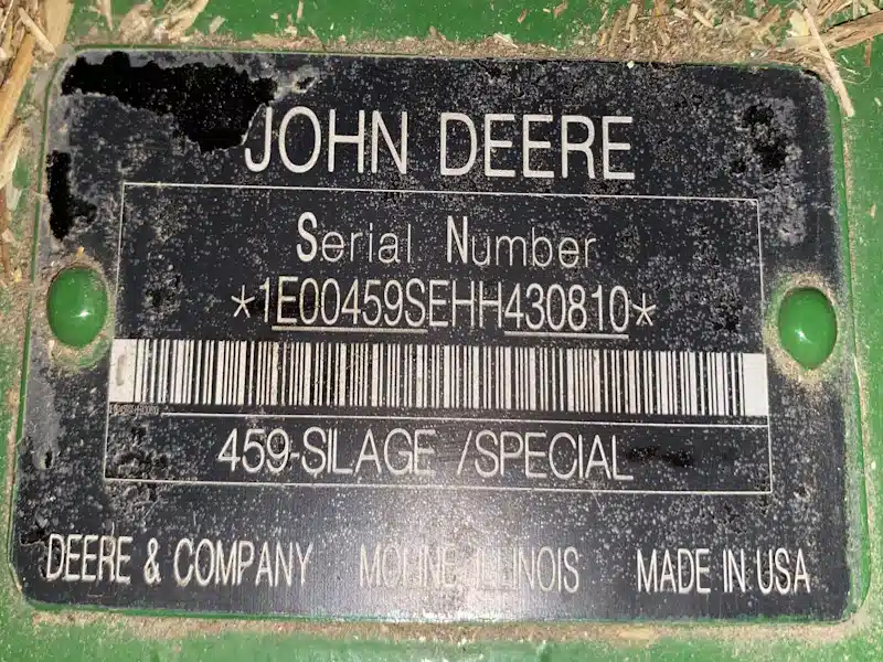 Gallery image 2 for Used 2017 John Deere 459SS Round Baler