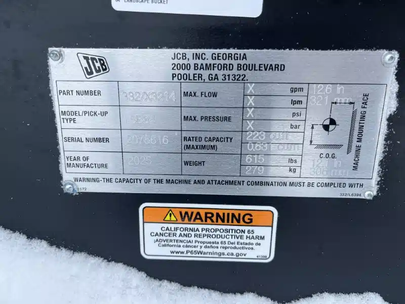 Gallery image 2 for 2025 JCB 332/X3214 Bucket