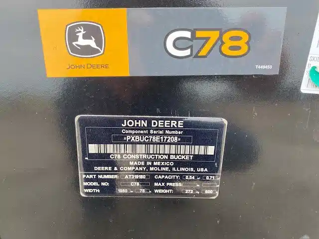 Gallery image 2 for Used John Deere 78C Bucket